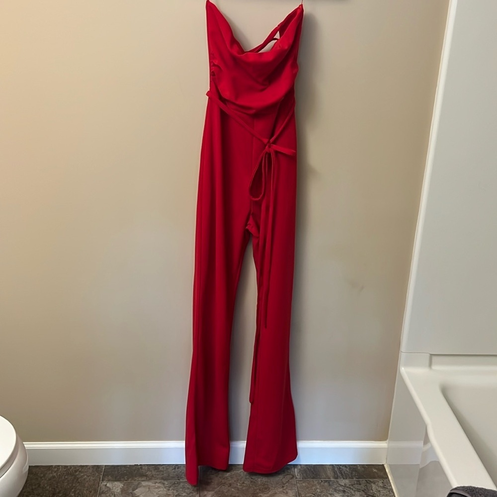 Fashion Nova Red Thea jumpsuit size small